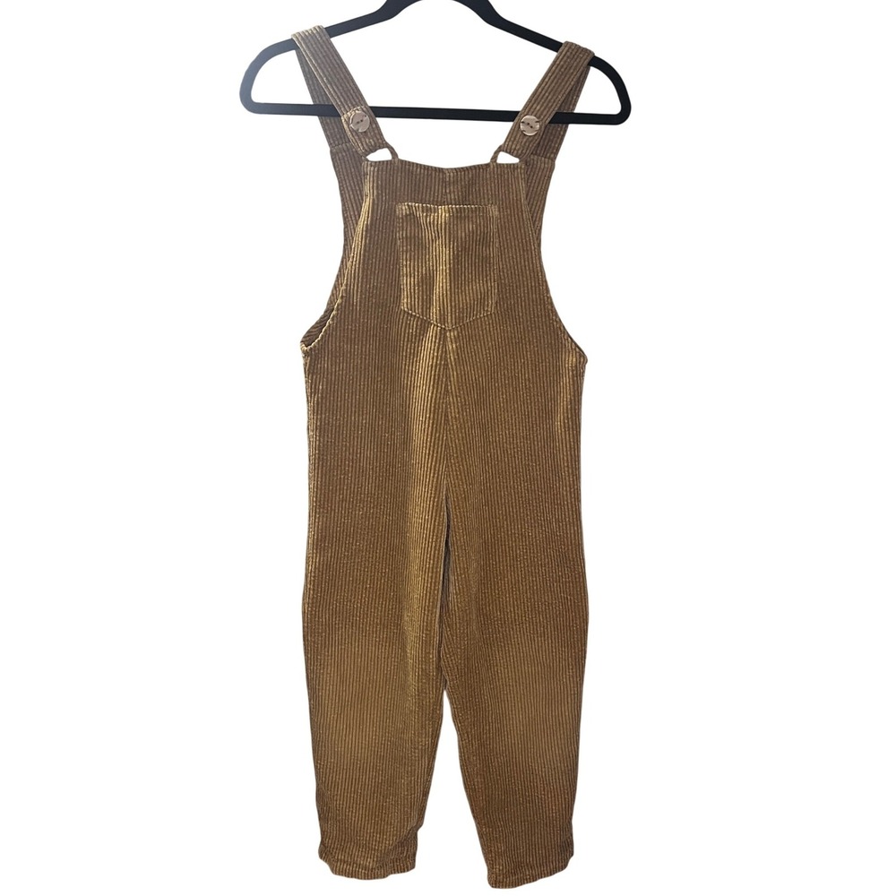Zara Kids Tan Corduroy Overalls Size 8 Minimalist Earthy Neutral Fall Capusle